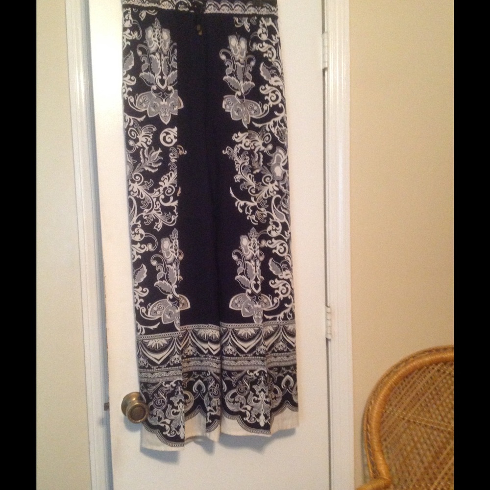 Cynthia Rowley Black and White Floral Pants